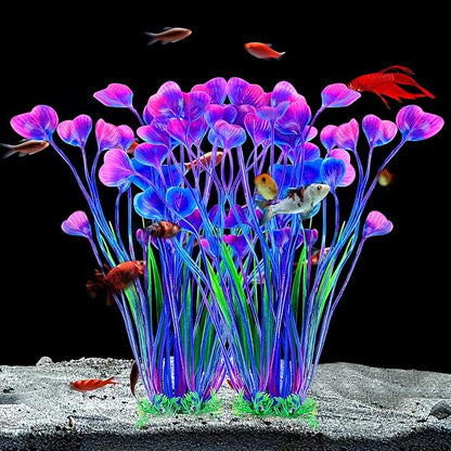 AQUANEAT Artificial Fish Tank Plants, Plastic Aquarium Accessories Large - Image 4