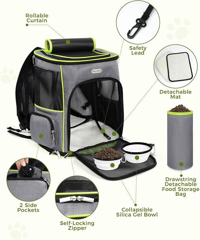 BAGLHER Expandable Cat Carrier Backpacks, Retractable Pet Carrier Backpack - Image 5