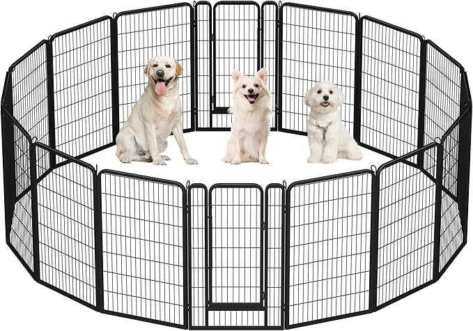 Yaheetech Dog Playpen Outdoor, 47 inch 16 Panels Dog Pen Indoor Heavy Duty by Yaheetech
