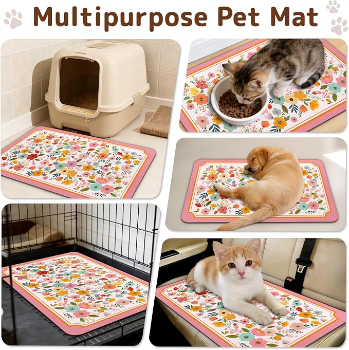 Dog Food Mat for Bowls, Absorbent Quick Dry Dog Cat Mats for Food and Water - Image 7