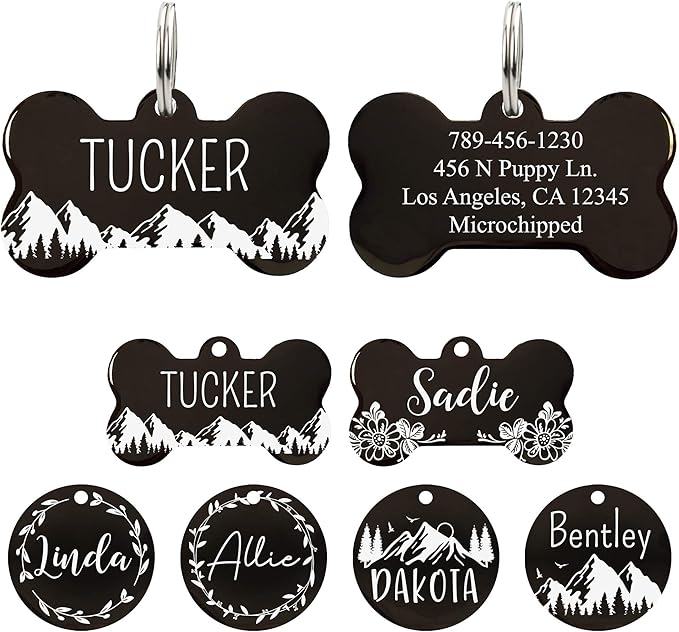 Ultra Joys Personalized Stainless Steel Bone Pet ID Tags by UltraJoys