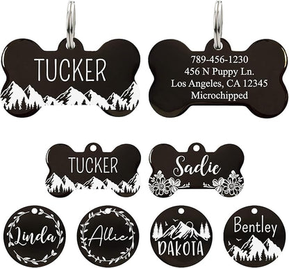 Ultra Joys Personalized Stainless Steel Bone Pet ID Tags by UltraJoys