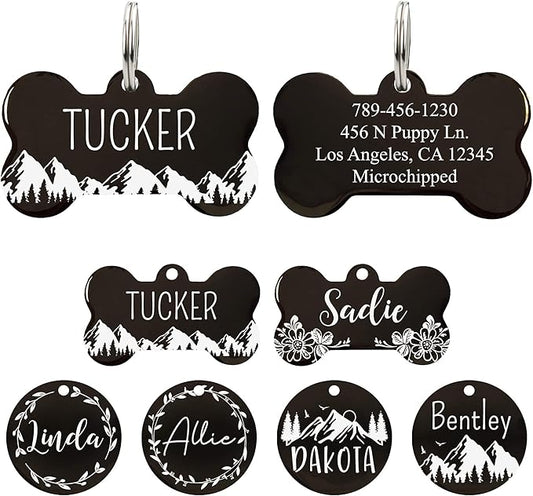 Ultra Joys Stainless Steel Pet ID Tag Dog Name Tags Personalized Front and Back by UltraJoys