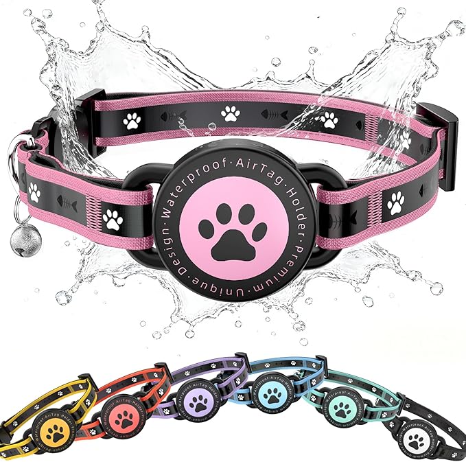 Airtag Cat Collar Breakaway, Reflective Cat Collar by Unknown