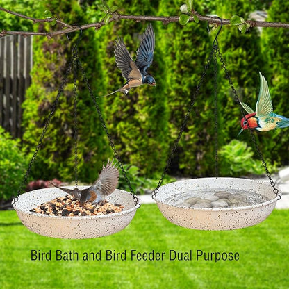 Hanging Metal White Birdbath - Image 5