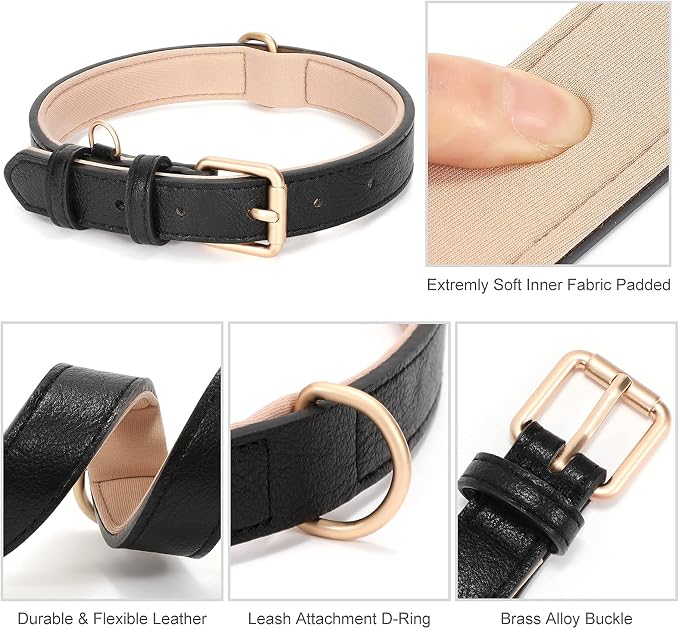 WHIPPY Leather Dog Collar for Small Medium Large Dog Adjustable Soft Breathable - Image 4