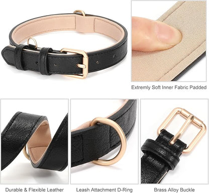 WHIPPY Leather Dog Collar for Small Medium Large Dog Adjustable Soft Breathable - Image 4