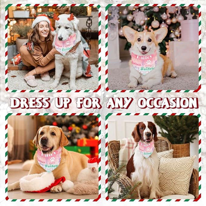 Personalized Dog Bandanas Custom Neckwear Name Button Anti-loosening Dog Scarf - Image 6