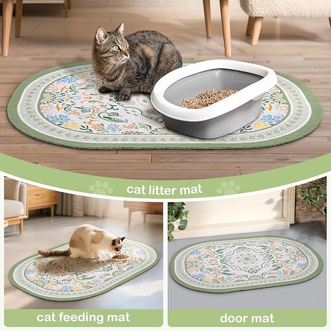 Bienbee Cat Litter Mat, Urine and Water Proof, Bean-Green L - Image 7