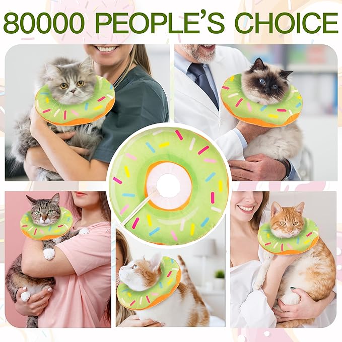 Cat Cone Collar Soft, Cute Cat Donut Collar After Surgery, Adjustable Kitten - Image 6