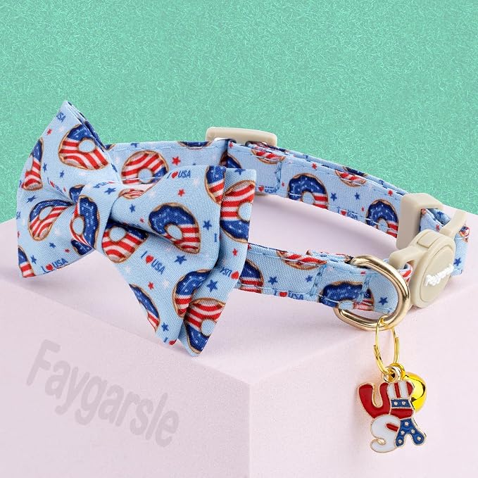 Faygarsle 2 Pack Patriotic Cat Collar Set - Image 4