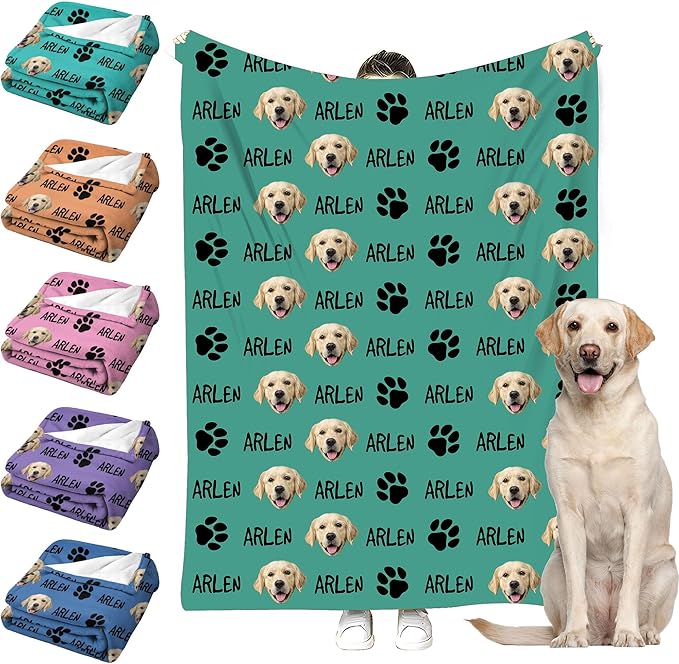 Personalized Paw Print Dog Blanket by Faroishta