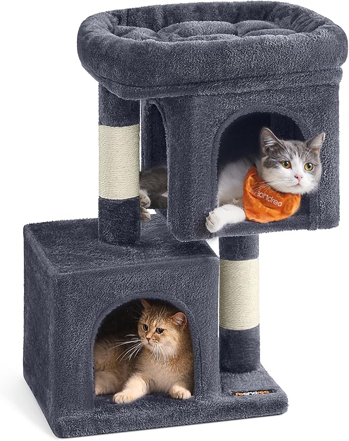 Feandrea Cat Tree, 26.4-Inch Cat Tower, Plush Condo by FeandreabySONGMICSHOME