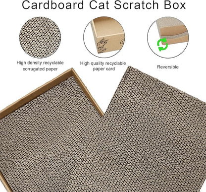 Cat Scratch Pad Cardboard Scratcher Box, Reversible Durable, - Image 5