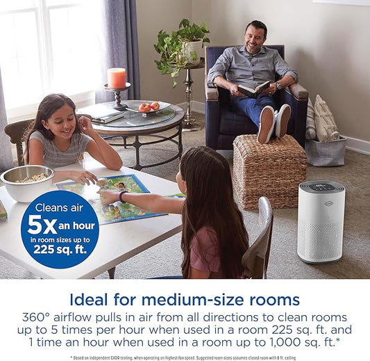 Clorox HEPA Air Purifiers for Home, True HEPA Filter, Medium Rooms Up to 1 - Image 2