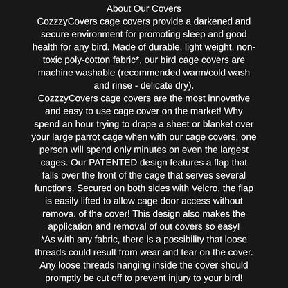 Cozzzy Covers Model 2424 DT Universal Cage Cover 40" L Poly-Cotton Black - Image 6