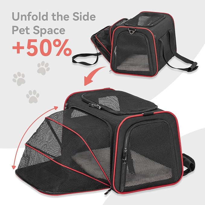 Petsfit Expandable Cat Carrier Dog Carriers, Airline Approved Soft-Sided - Image 4