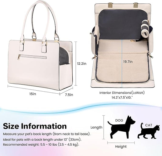 Dog Purse Carrier for Small Dogs, Stylish Foldable Pet Carrier Purse Tote Bag - Image 2