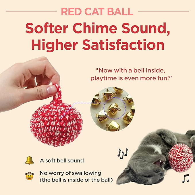 JAYU PET Red Cat Ball - Image 4