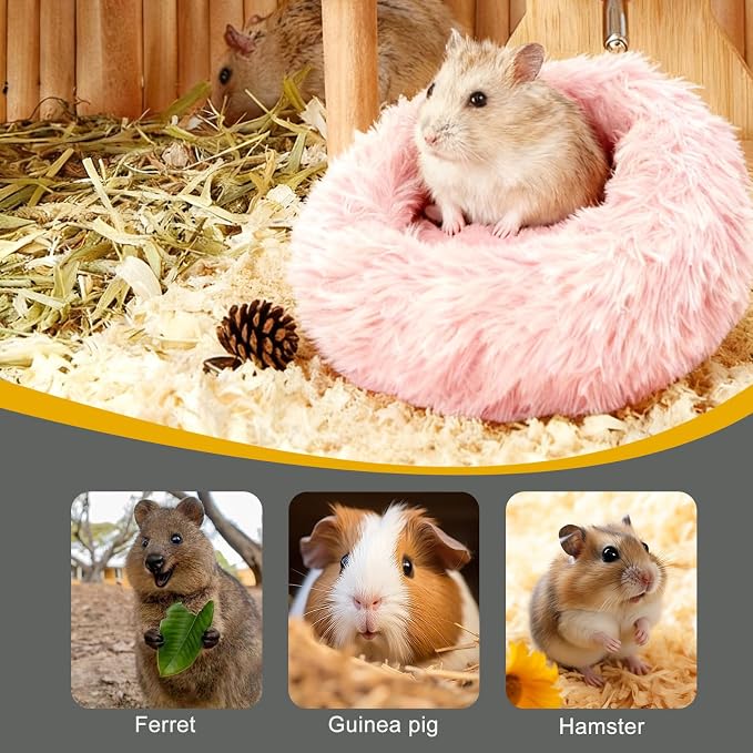 Bunny Rabbit Hideout Bed Small Animal Bedding Donut-Shaped Burrowing Pet Bed - Image 3