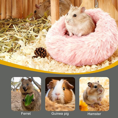 Bunny Rabbit Hideout Bed Small Animal Bedding Donut-Shaped Burrowing Pet Bed - Image 3
