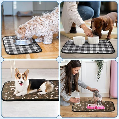 Dog Food Mats, Pet Bowl Mats, Super Absorbent and Dry, Prevents Spills - Image 7