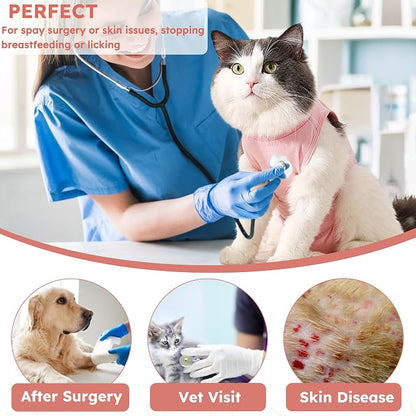 Cat Recovery Suit for Spay Abdominal Wounds, Breathable Cat Onesie for Cats - Image 8