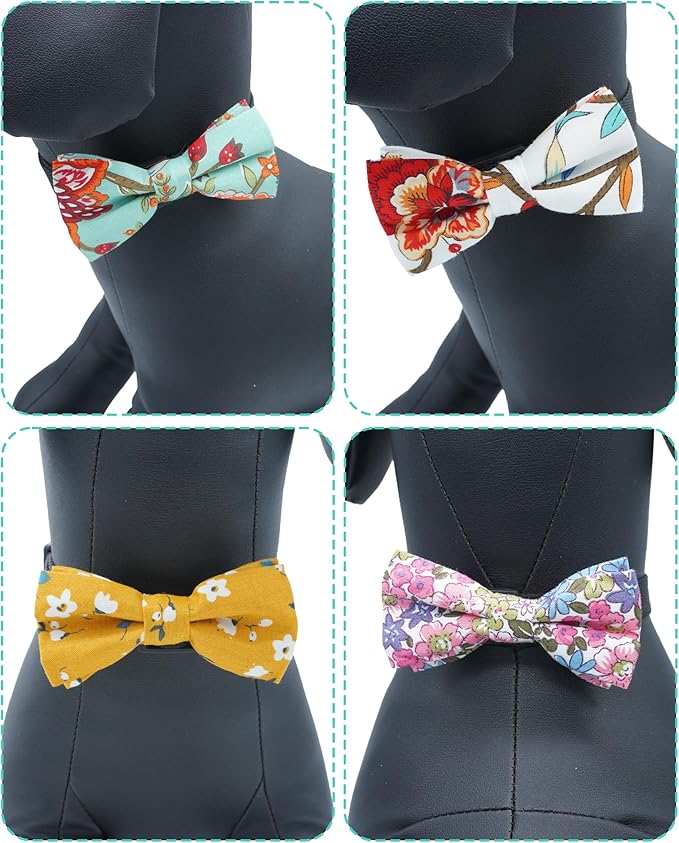PET SHOW 10 Pack Floral Small Dog Bow Ties Sliding Collar Attachments Puppy - Image 4