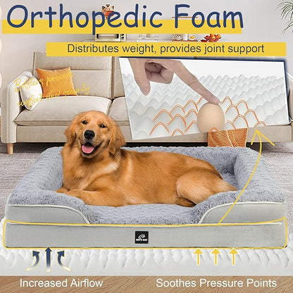 Orthopedic Dog Bed for Large Medium Sized, Washable Memory Foam Large Dog Bed - Image 2