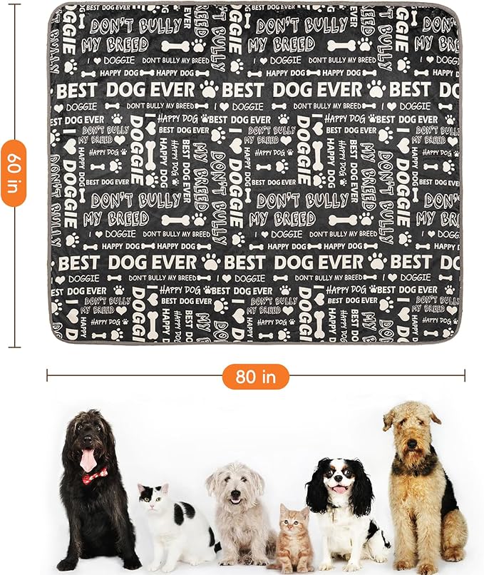 Waterproof Dog Blankets Pet Blanket 60"x80", Soft Fluffy Sofa Car Bed Protector - Image 2