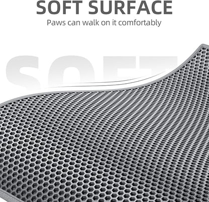 ESTHELLO Cat Litter Mat Large, Cat Litter Trapping Mat, Honeycomb Double Layer - Image 3