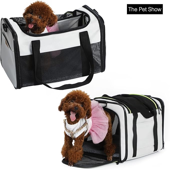 Cat Carrier - Portable Foldable Dog Pet Carrier, Soft-Sided Pet Bag up to 15 Lbs - Image 3