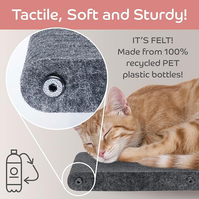 Wall Mounted Cat Steps Short Shelves by Pryde Pets - Image 2