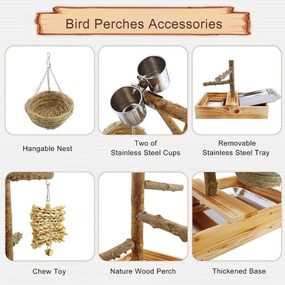 Mogoko Natural Bird Perches Playground, Cage Accessories, Toys Playground - Image 4