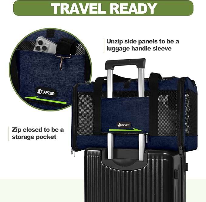 Cat Carrier 18x11x11 United Airline Approved, Top Loader Heavy Duty Softshell - Image 6