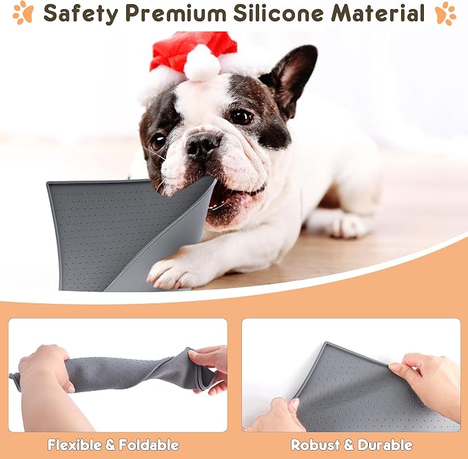 Dog Cat Food Mat for Food and Water Silicone Pet Feeding Mat Water Bowl Dish - Image 4