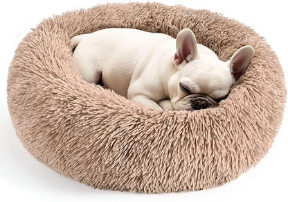 28in Large Dog Bed, Medium Size Dog and Cats, Calming Donut Bed by Hoewina