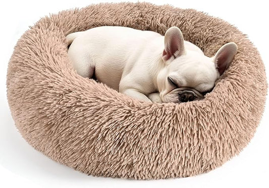 Dogs Bed for Small Dogs, Anti-Anxiety Washable Round Bed by Hoewina