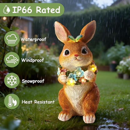 Solar Garden Statues Outdoor Easter Bunny Decorations - Image 5