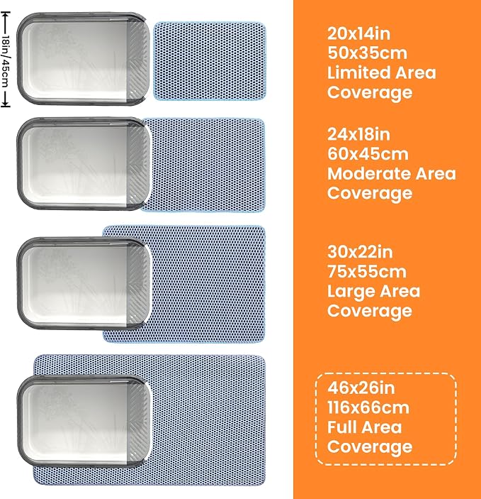 Jumbo Cat Litter Mat, 46x26 Inches Double Layer Honeycomb Litter Trapping Mat - Image 9