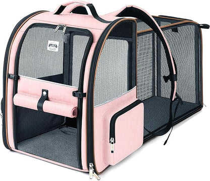 Lekebobor Large Cat Backpack Carrier Expandable Foldable Pet Carrier Backpack by LEKEBOBOR