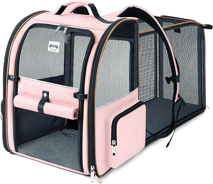 Lekebobor Large Cat Backpack Carrier Expandable Foldable Pet Carrier Backpack by LEKEBOBOR