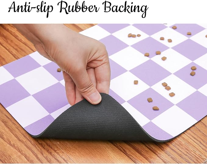 Ralxion Checkered Dog Feeding Mat, Absorbent Mats - Image 6