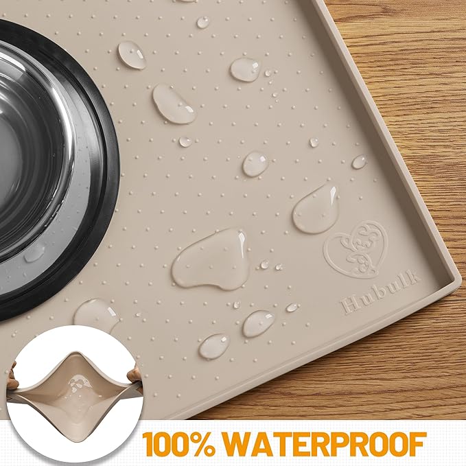 Hubulk Dog Feeding Mat, 100% Waterproof Food Grade Silicone Pet Food and Water - Image 4