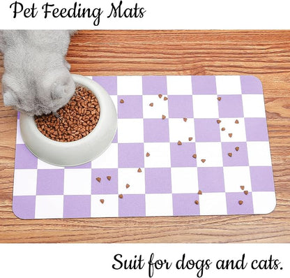 Ralxion Checkered Dog Feeding Mat, Absorbent Mats - Image 4