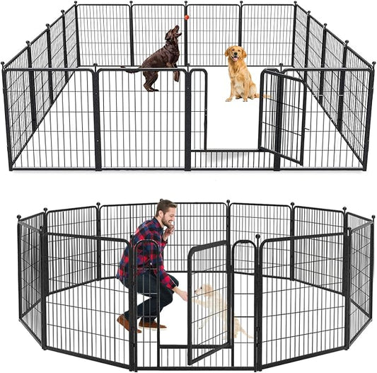 Dog Playpen 32 inch 12 Panels Indoor Dog Pen by Jhsomdr