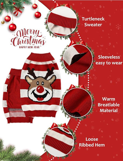 Dog Christmas Sweater, Soft Warm Pet Clothes Coat - Image 3