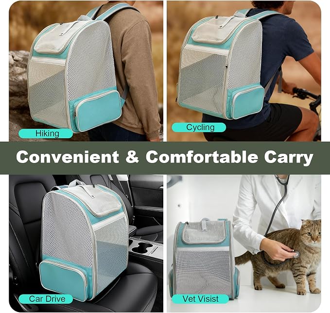 halinfer Backpack to Carry Cat and Small Puppy up to 16 Pounds, Breathable Pet - Image 7