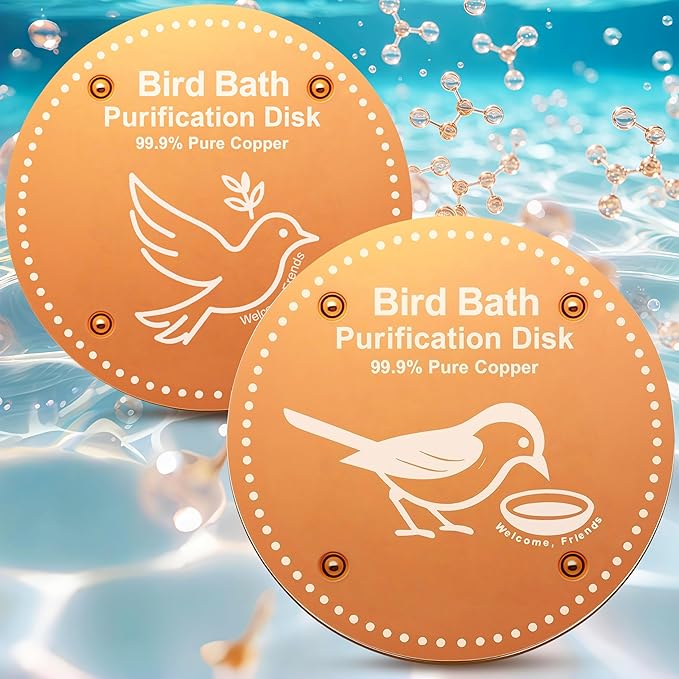 Bird Bath Purification Disk Pure Copper Outside Winter Solar Power Birdbath by OICEME