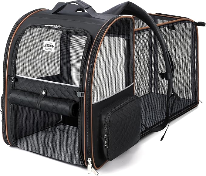 Lekebobor Large Cat Backpack Carrier Expandable Pet Carrier Backpack by LEKEBOBOR
